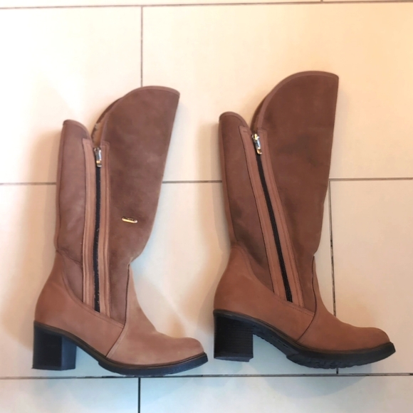 New condition Pajar boots with Genuine Shearling lining, size 8.5-9, tan - Picture 2 of 9
